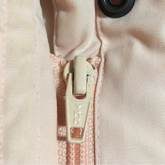 Vtg Rare Extended shoulder space jacket Peach cotton blend zip snap lined jacket - Picture 5 of 14